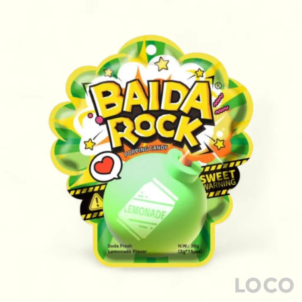Baida Rock Popping Candy 2g x 15s - Lemonade