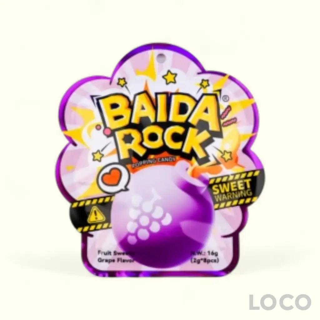 Baida Rock Popping Candy 2g x 8s - Grape