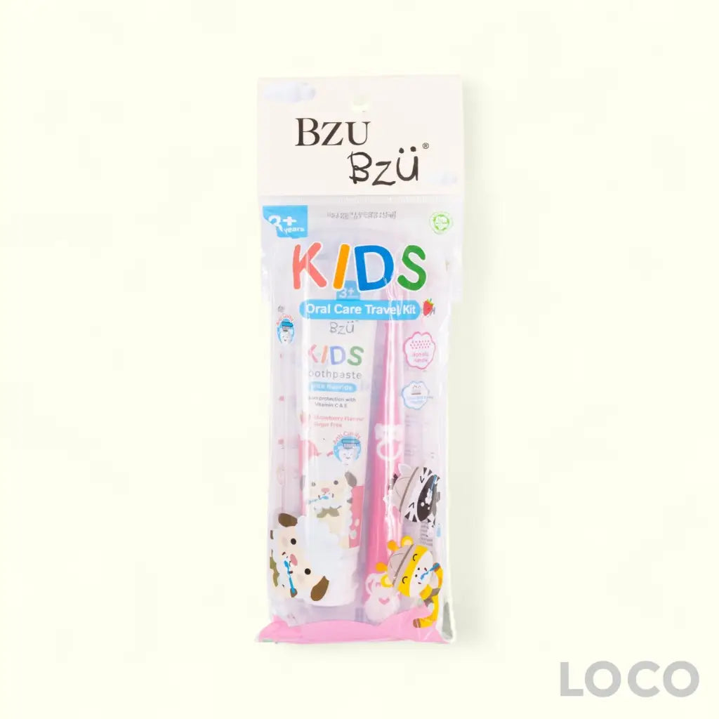 BzuBzu Kids Oral Care Travel Kit - Strawberry
