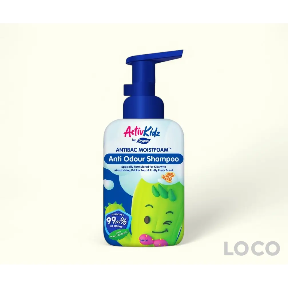 Drypers ActivKidz Antibacterial Foaming Shampoo 200ml