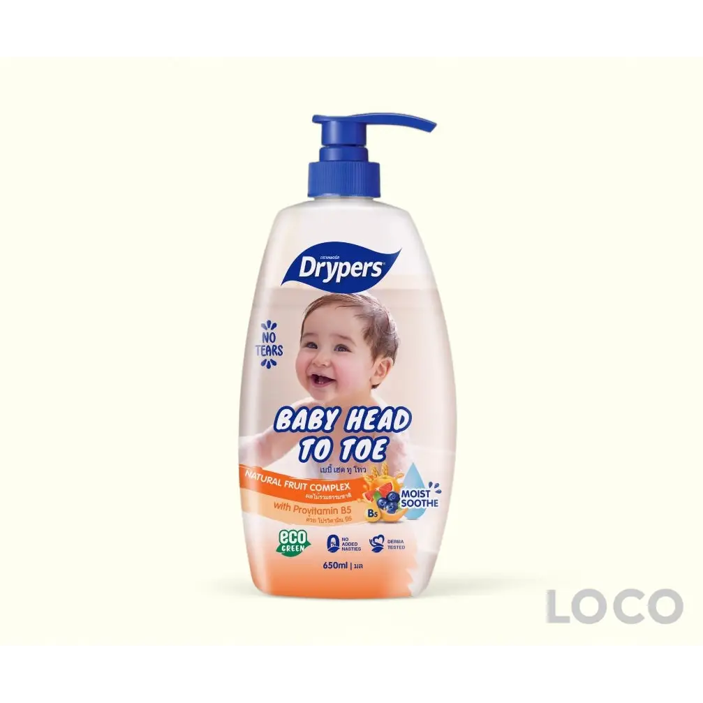 Drypers Baby Head to Toe Wash 650ml - Fruit Complex - Baby
