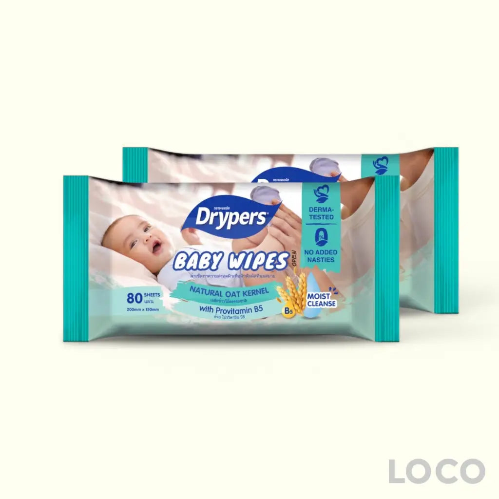 Drypers Baby Wipes 2x80s - Fragrance Free - Baby Care