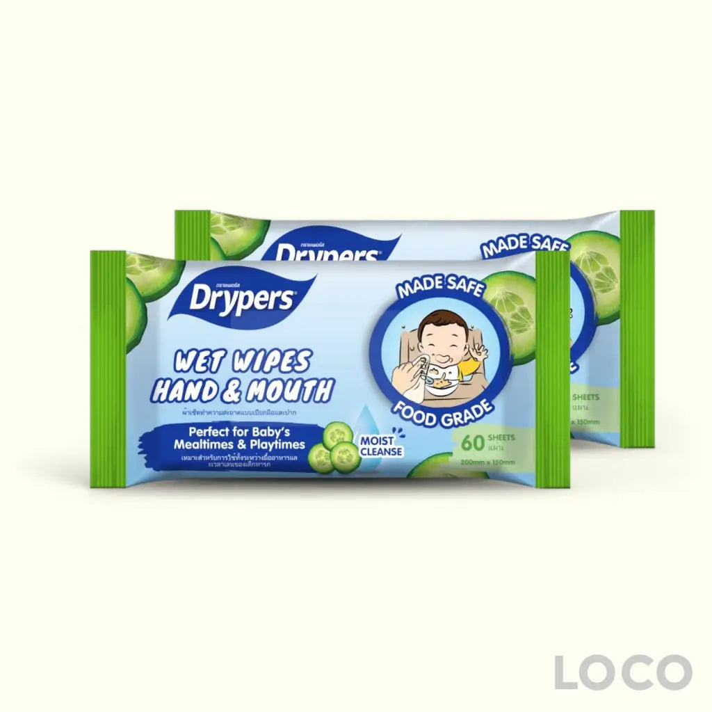 Drypers Baby Wipes Hand & Mouth 2x60s - Baby Care