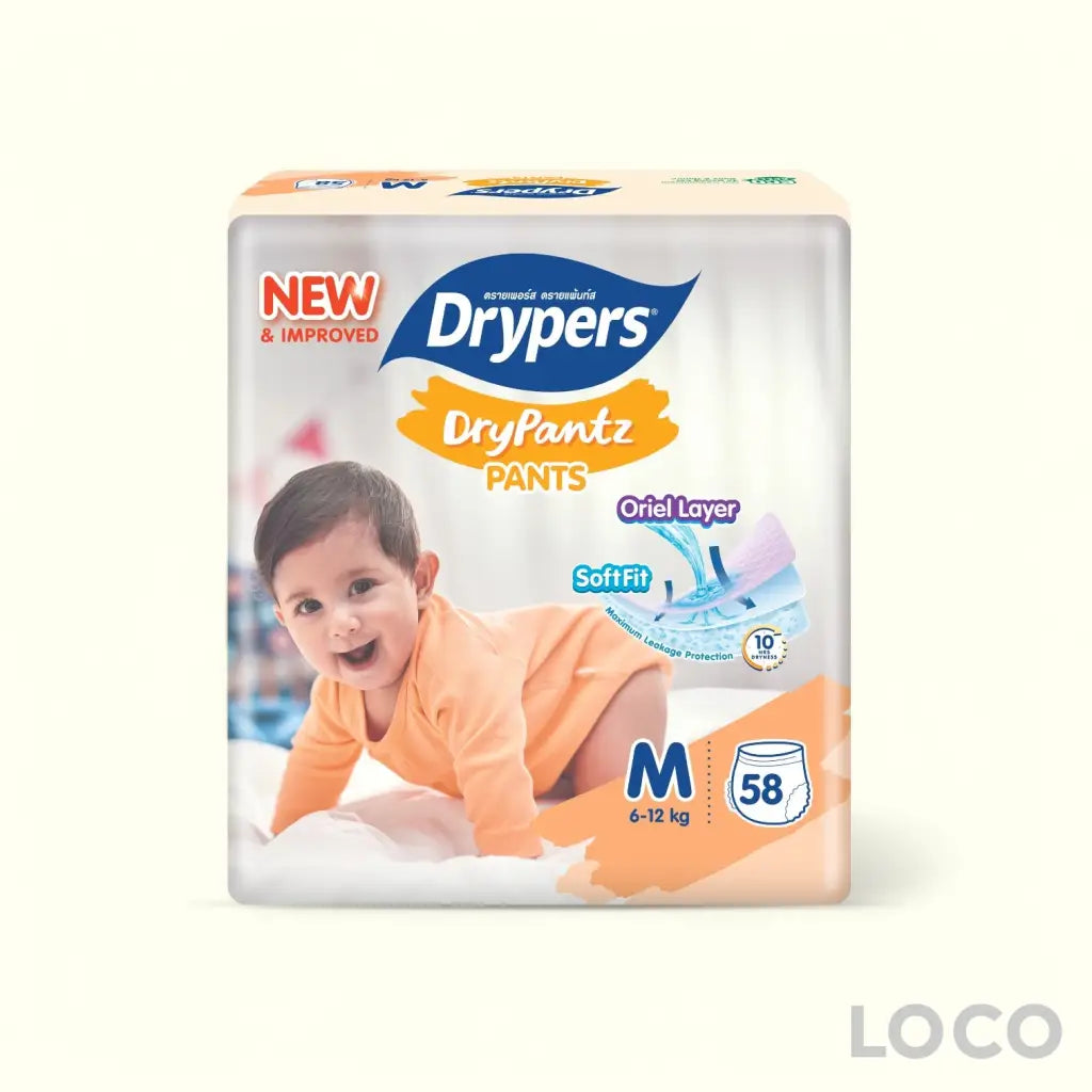 Drypers Drypantz Mega Pack - M 58 - Baby Diapers