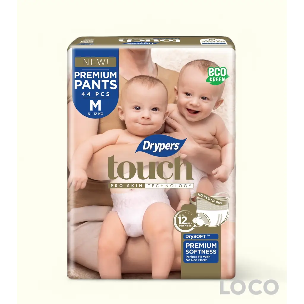 Drypers Touch Pants Mega Pack - M 44 - Baby Diapers