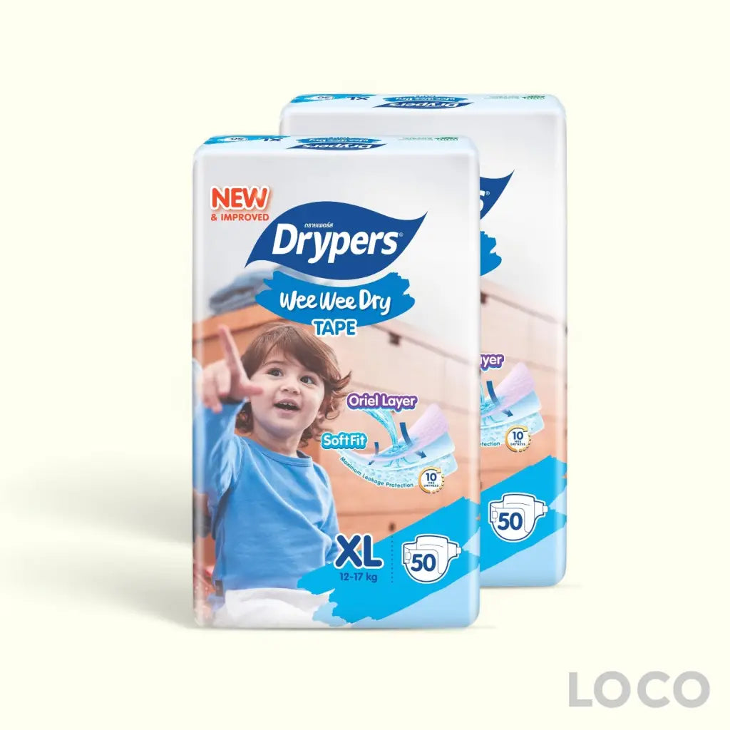 Drypers Wee Wee Dry Open Mega Twin Pack - XL50 X 2 - Baby