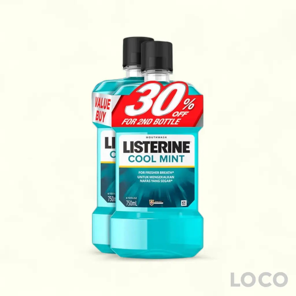 Listerine Mouthwash 750mlX2 Twin Pack - Cool Mint 750mlX2