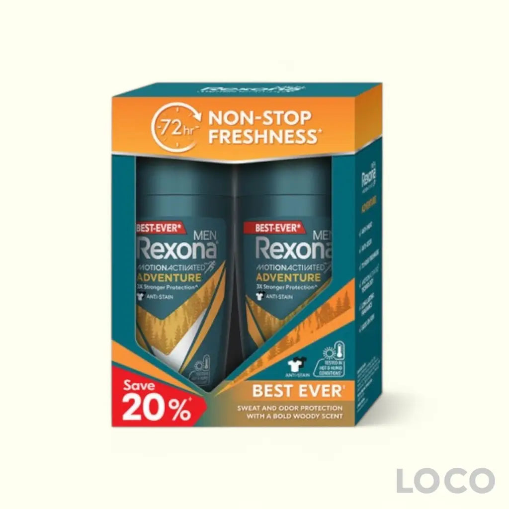 Rexona Men Roll On 72H 2x45ml Twin Pack - Adventure (2x45ml)