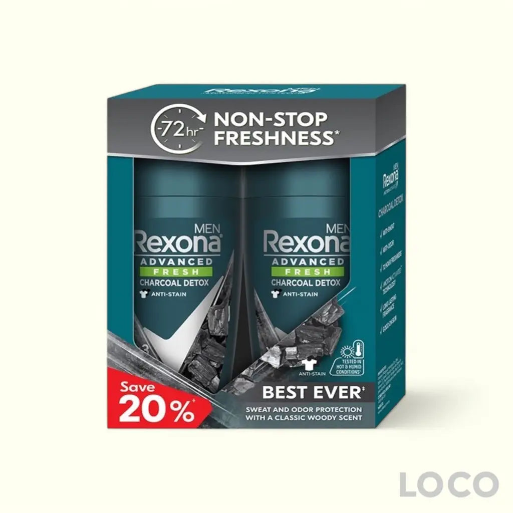Rexona Men Roll On 72H 2x45ml Twin Pack - Cool Charcoal