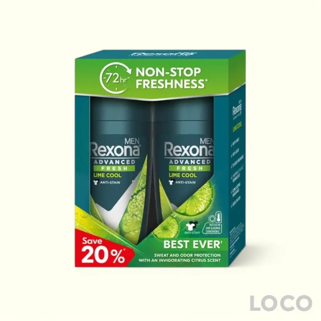 Rexona Men Roll On 72H 2x45ml Twin Pack - Cool Lime (2x45ml)