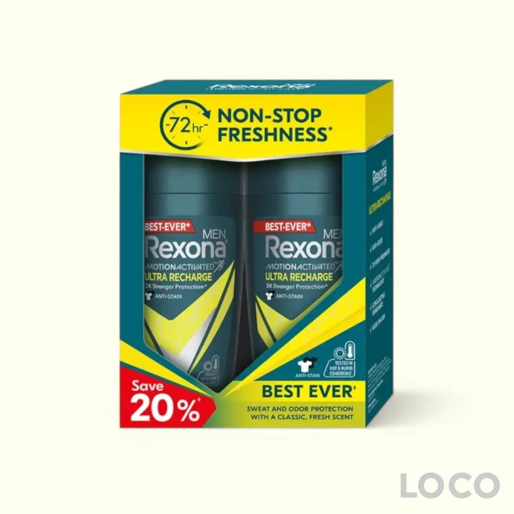 Rexona Men Roll On 72H 2x45ml Twin Pack - Ultra Recharge