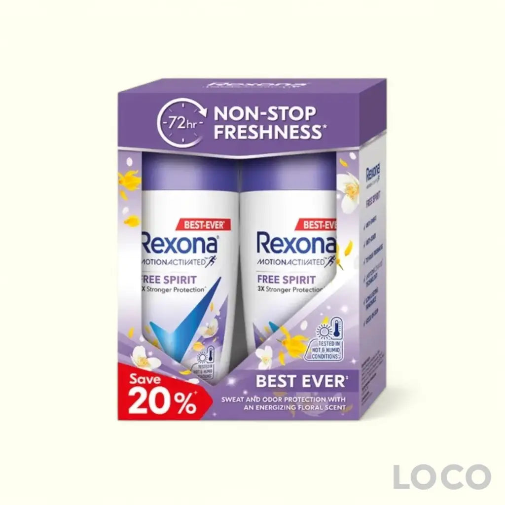 Rexona Women Roll On 72H 2x45ml Twin Pack - Free Spirit