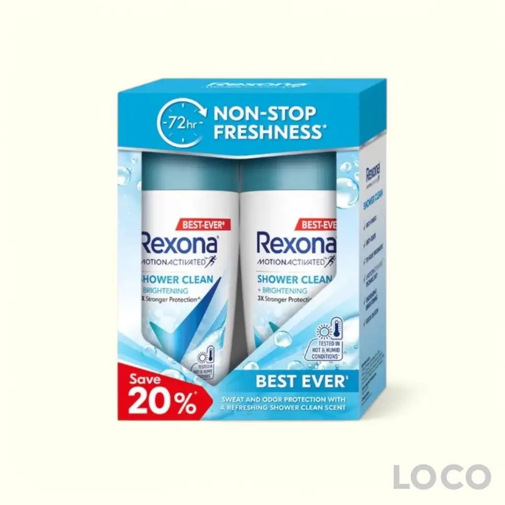 Rexona Women Roll On 72H 2x45ml Twin Pack - Shower Clean