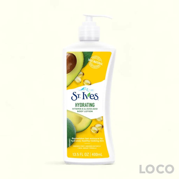 St Ives Body Lotion 400ml - Hydrating Vitamin E & Avocado