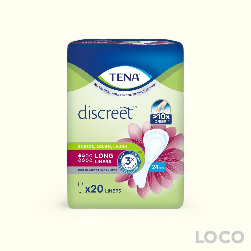 TENA Discreet Incontinence Pads - Long Liner 24cm 20s