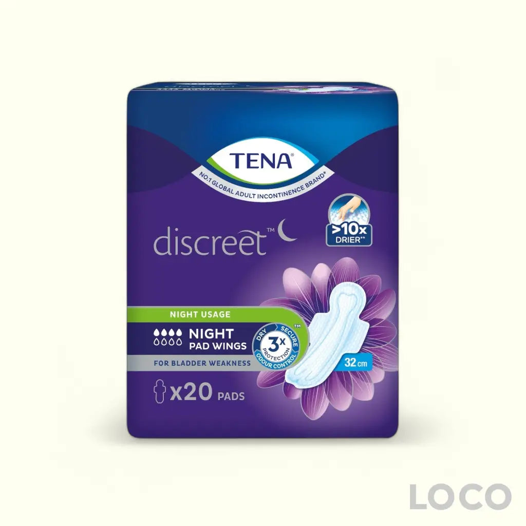 TENA Discreet Incontinence Pads - Night Pad W 32cm 20s