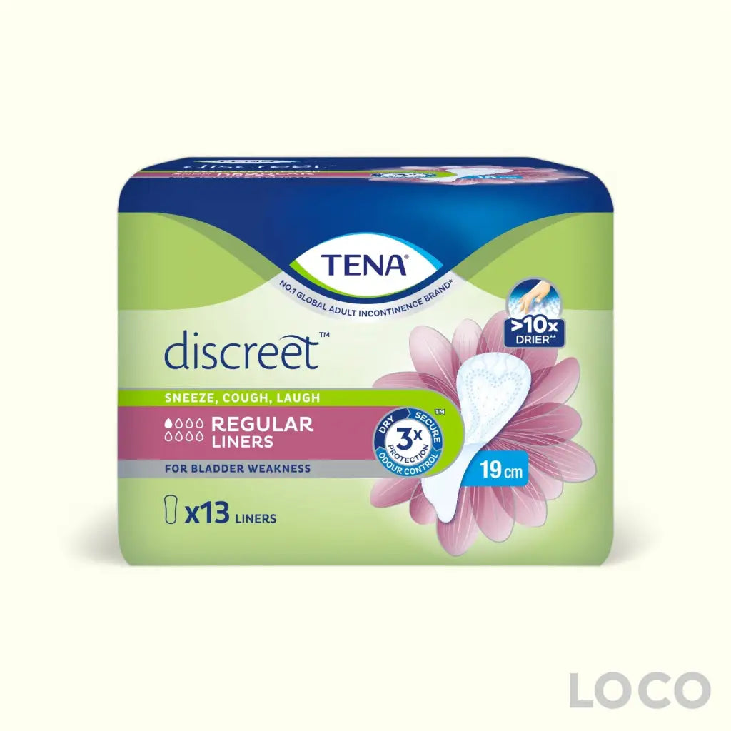 TENA Discreet Incontinence Pads - Regular Liner 19cm 13s