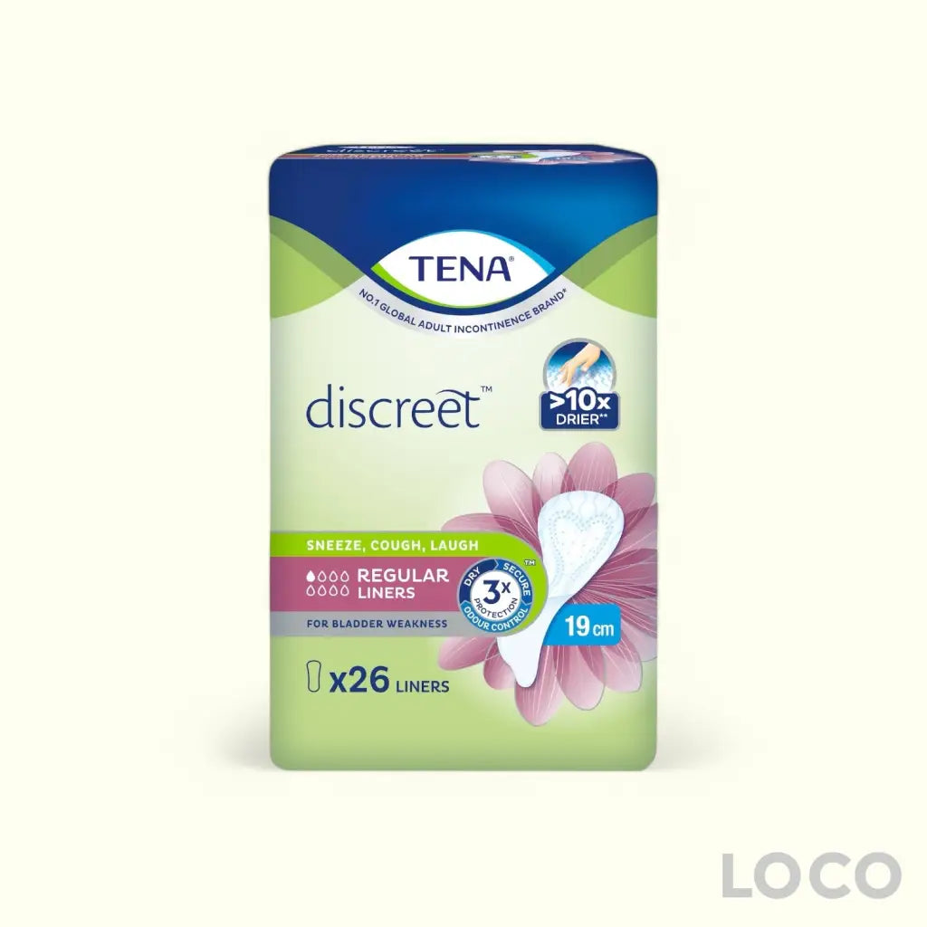 TENA Discreet Incontinence Pads - Regular Liner 19cm 26s