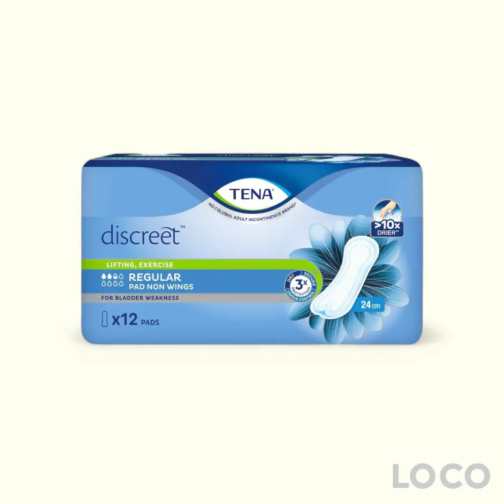 TENA Discreet Incontinence Pads - Regular Pad NW 24cm 12s