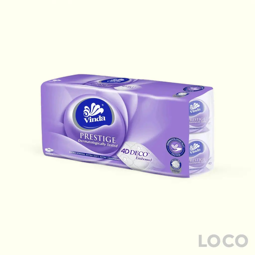 Vinda Toilet Roll 3ply Jumbo 8 Rolls - Paper & Cotton