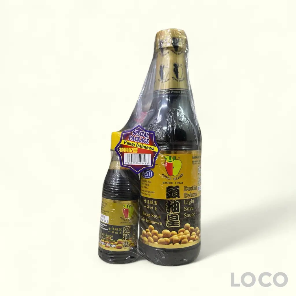 Apple Soya Sauce 750G + 140ml Double Deluxe Light