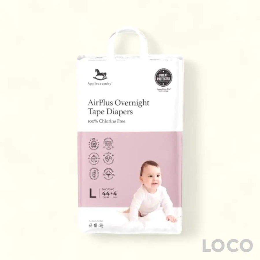 Applecrumby Airplus Overnight Tape Diapers - L44