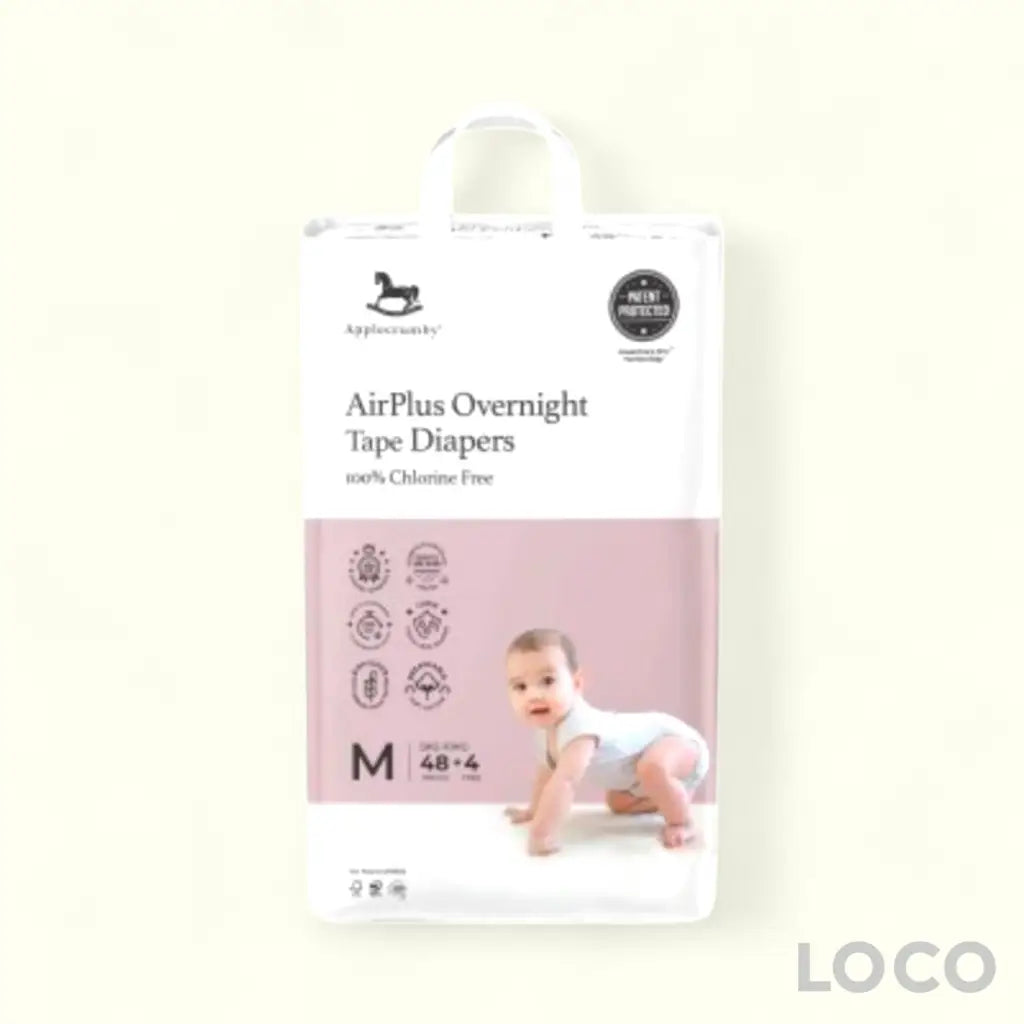 Applecrumby Airplus Overnight Tape Diapers - M48