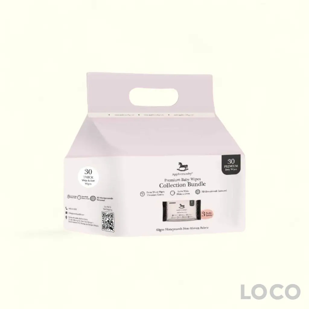 Applecrumby Extra Thick Baby Wipes 3x10S