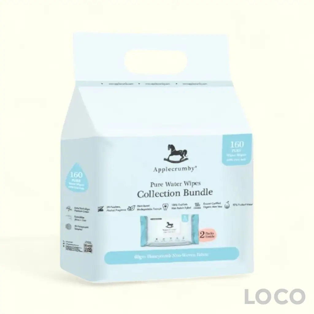 Applecrumby Pure Water Wipes 2x80S