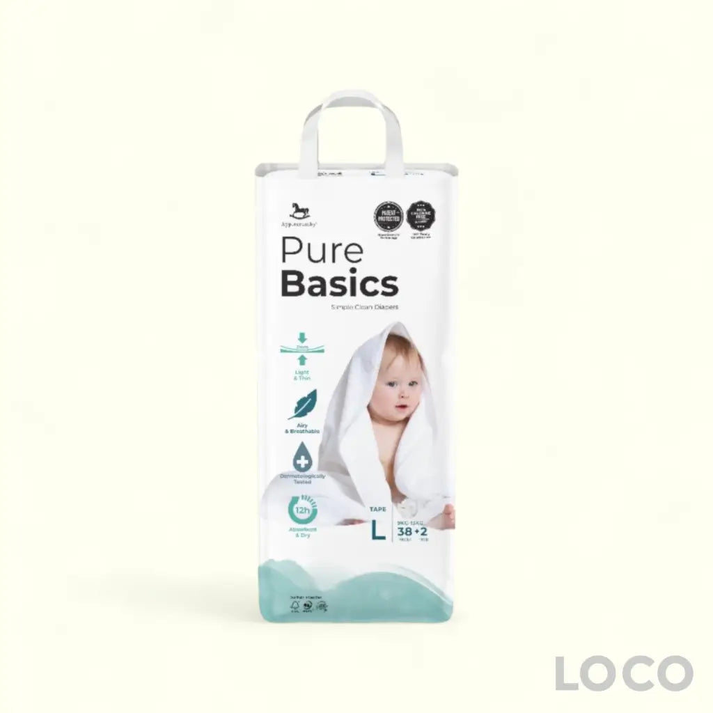 Applecrumby Purebasics Tape Diaper - L38