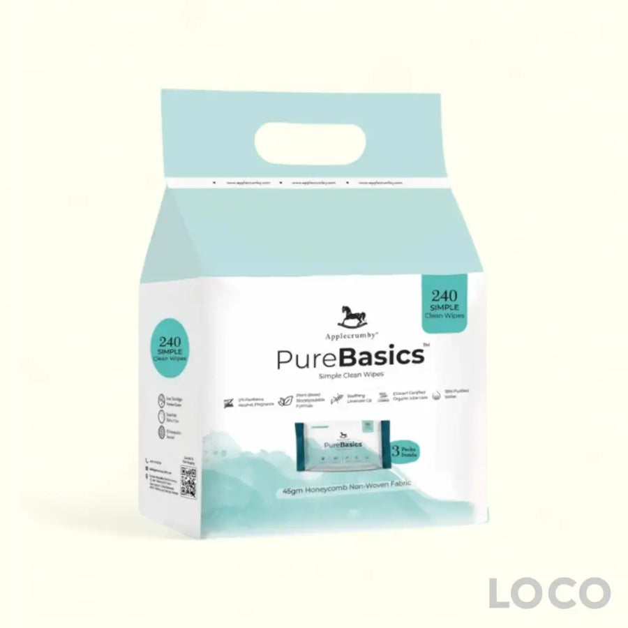 Applecrumby Purebasics Wipes 3x80s