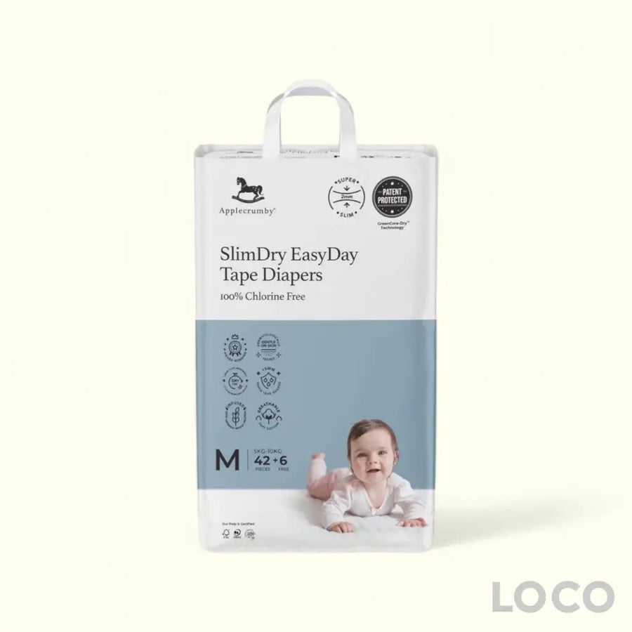Applecrumby Slimdry Easyday Tape Diapers - M42