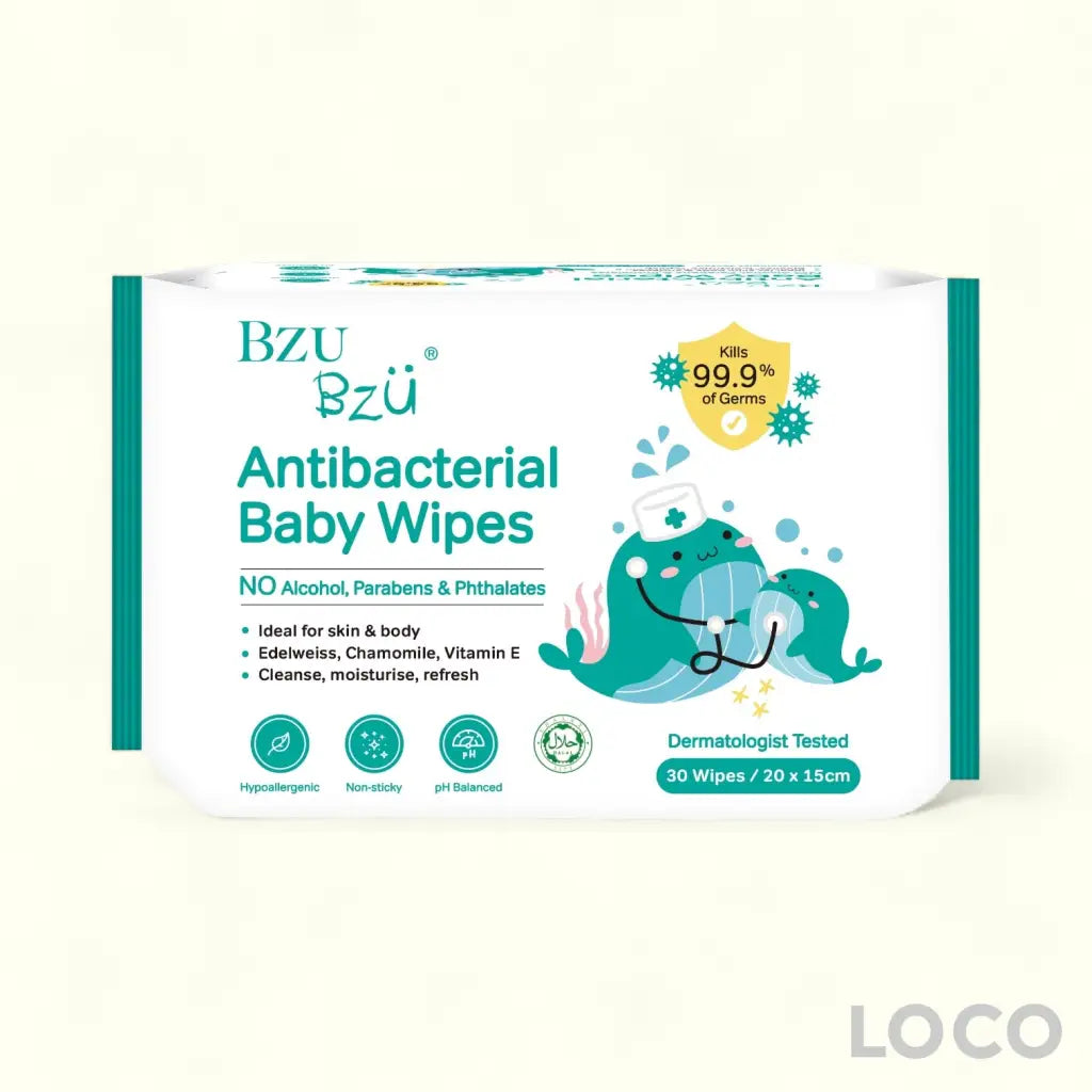 BzuBzu Antibacterial Baby Wipes 30 Wipes