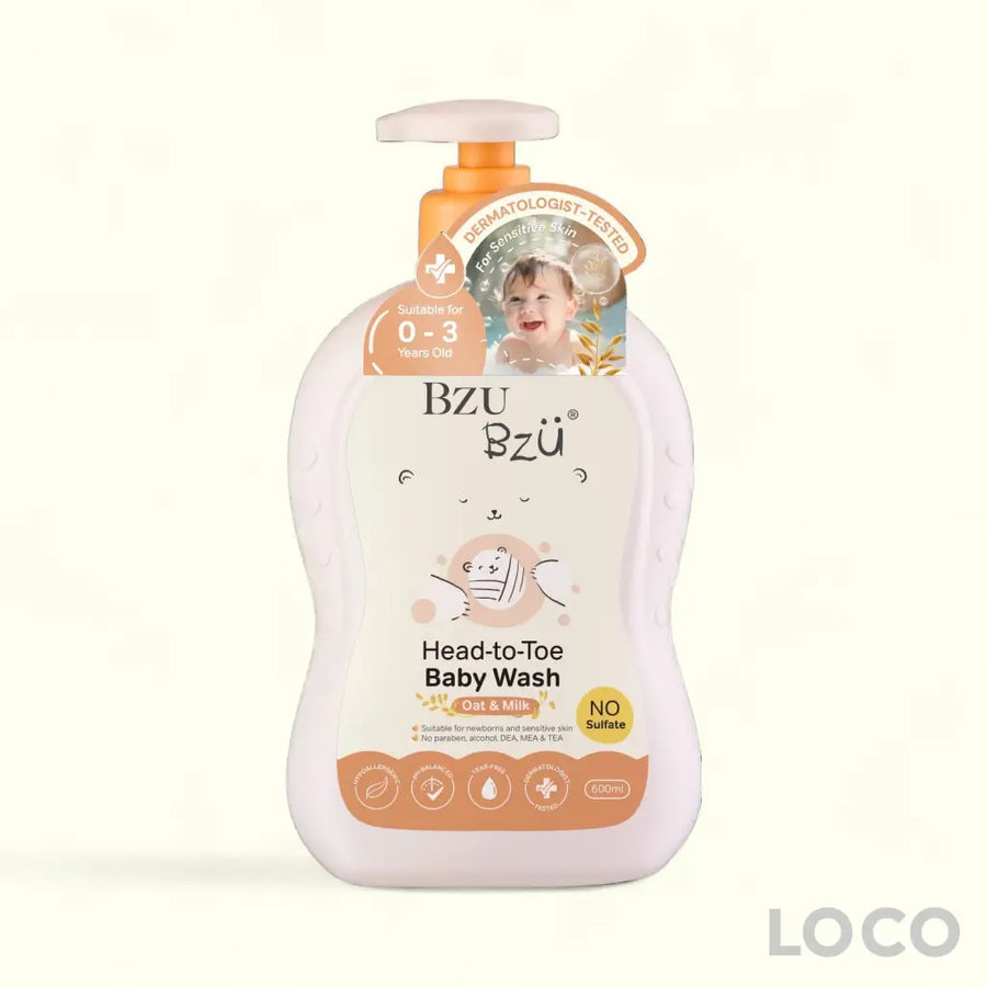 BzuBzu Baby Head-to-Toe Wash 600ml - Oat & Milk