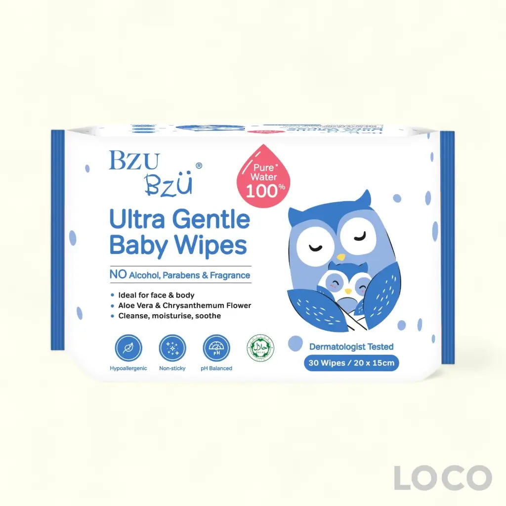 BzuBzu Ultra Gentle Baby Wipes 30 Wipes