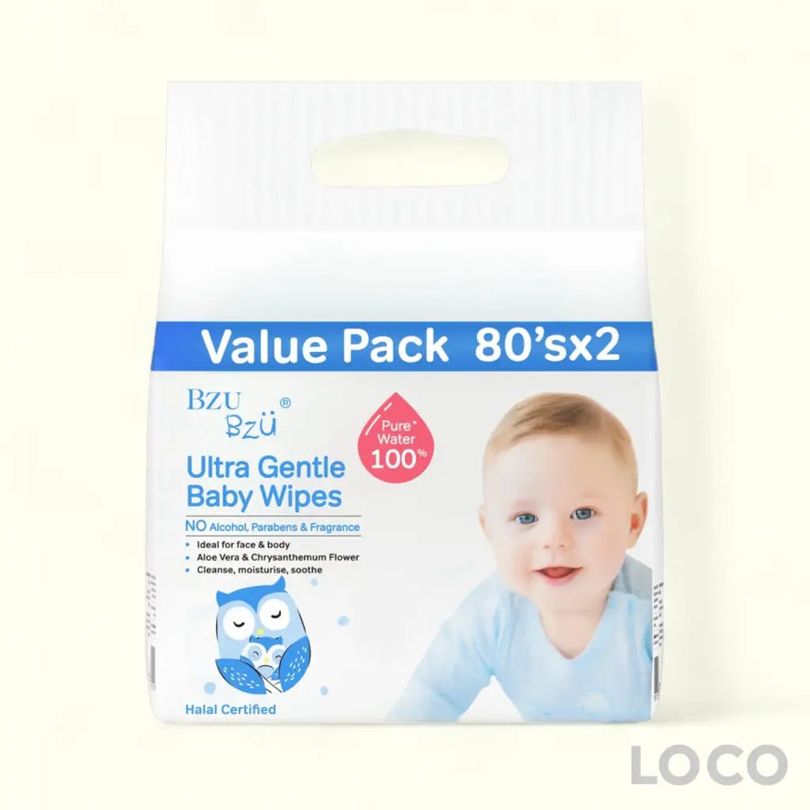 BzuBzu Ultra Gentle Baby Wipes 80 Wipes Value Pack