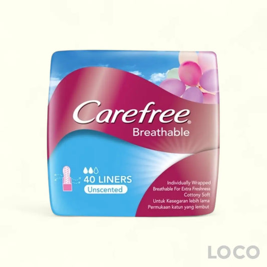 Carefree Pantyliners Breathable Unscented 40S
