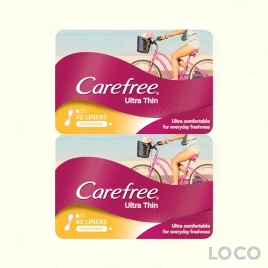 Carefree Pantyliners Ultra Thin Unscented 40SX2 Twin Pack