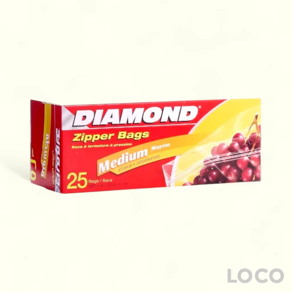 Diamond Zipper Storage Bag 25s M