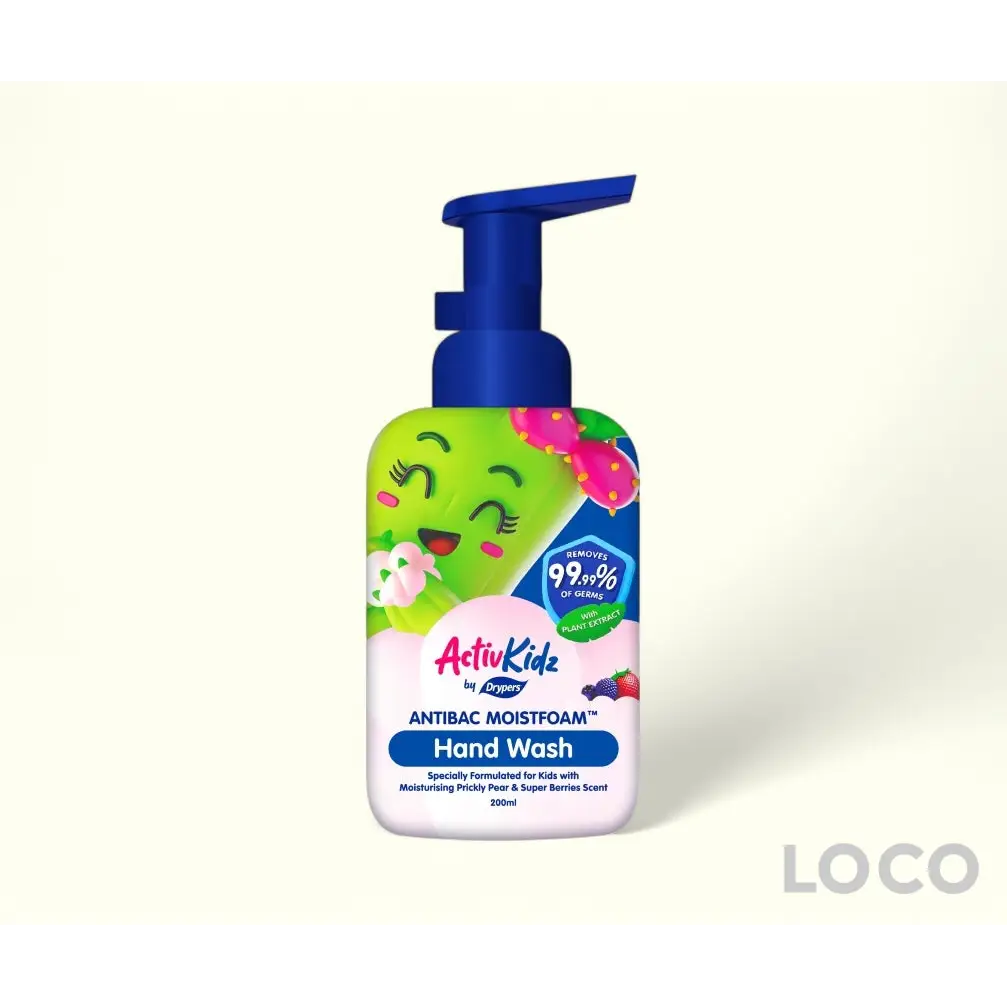 Drypers ActivKidz Antibacterial Foaming Hand Wash 200ml