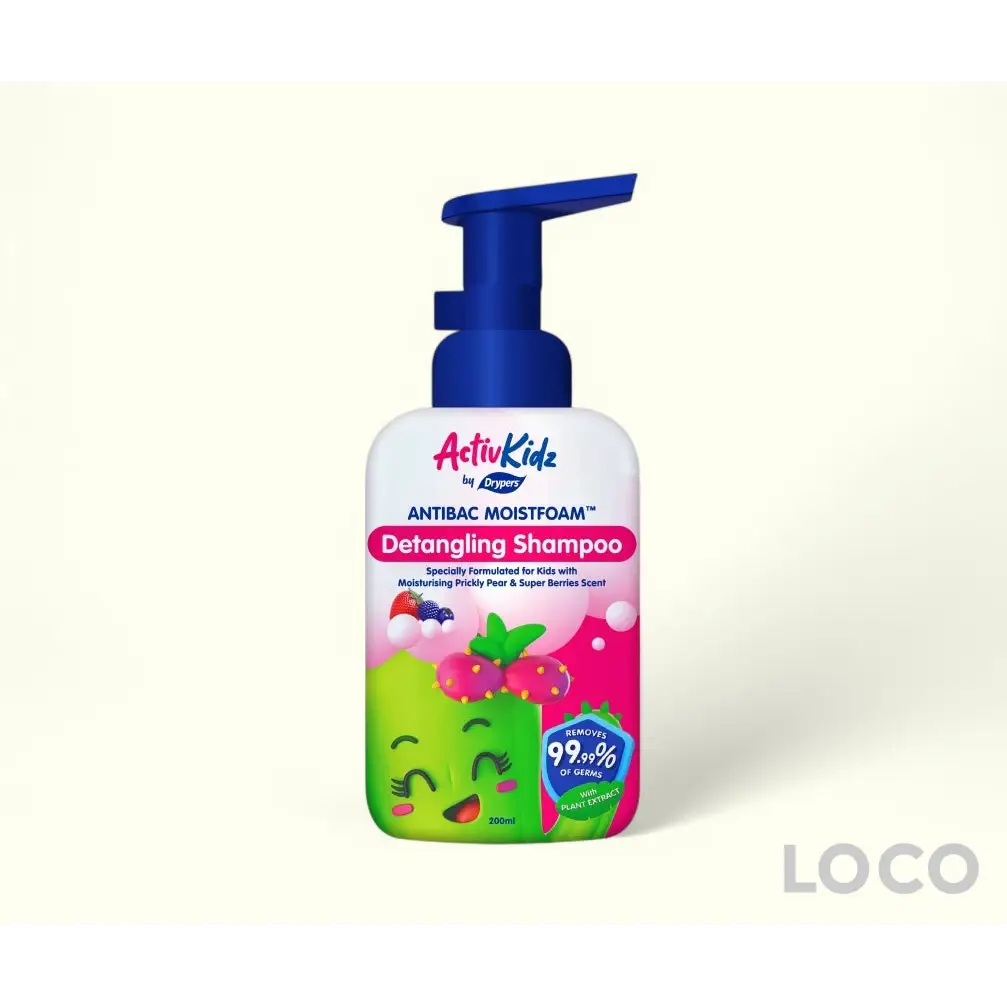 Drypers ActivKidz Antibacterial Foaming Shampoo 200ml