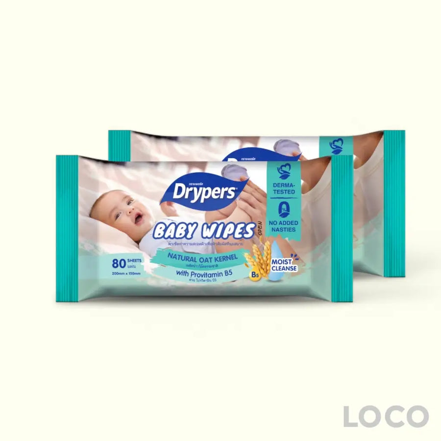 Drypers Baby Wipes 2x80s - Fragrance Free - Baby Care
