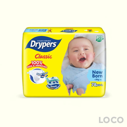Drypers Classic Open Mega Pack - NB 78 - Baby Diapers