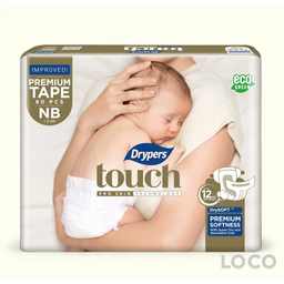 Drypers Touch Open Mega Pack - NB 80 - Baby Diapers
