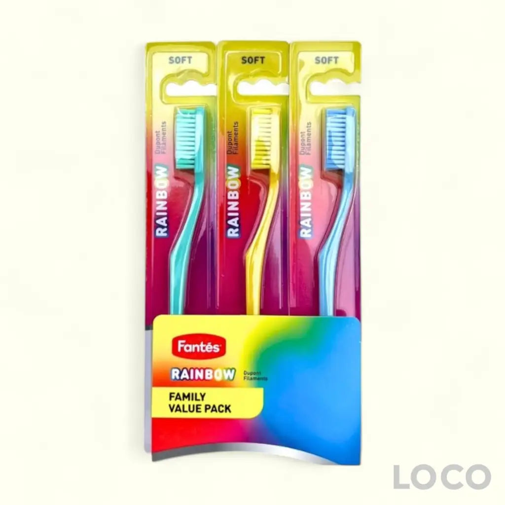 Fantes Toothbrush Rainbow Value Pack 3s - Medium