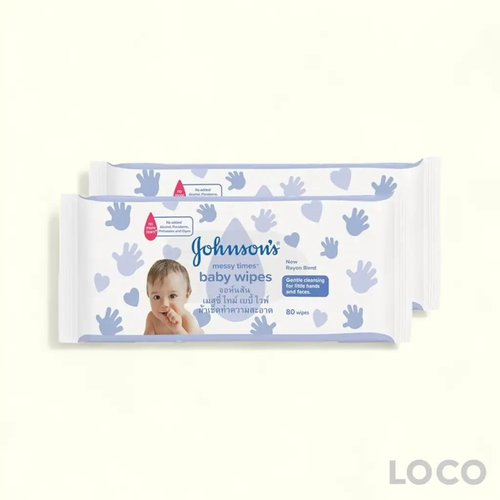 Johnsons Baby Messy Times Wipes 80SX2 160 Pieces