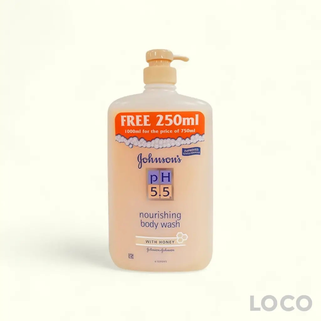 Johnsons PH5.5 Body Wash 750ml FOC 250ml - Honey 750ml FOC