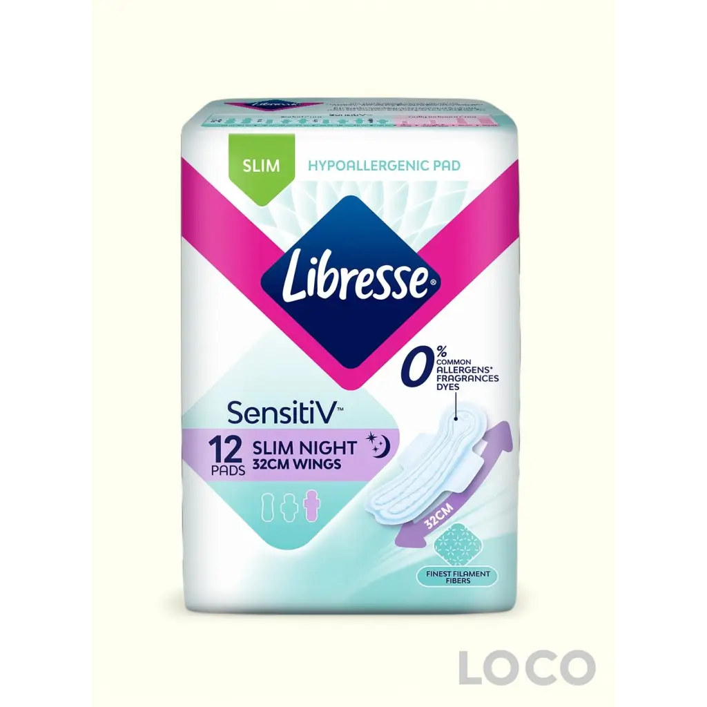 Libresse Feminine Pads SensitiV Single Pack - SNightW 32cm