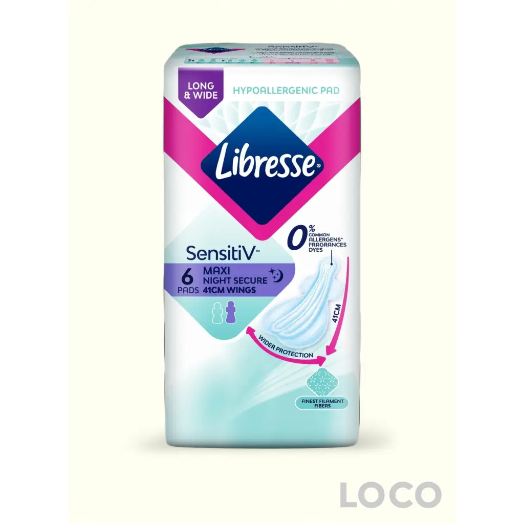 Libresse Feminine Pads SensitiV Single Pack - WBNightW 41cm
