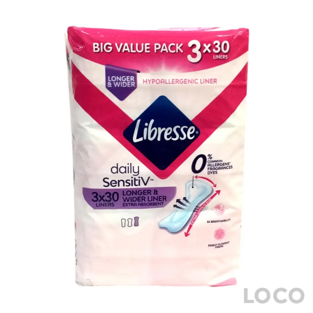 Libresse Sensitiv Long & Wide Slim Pantyliner 3x30s Big